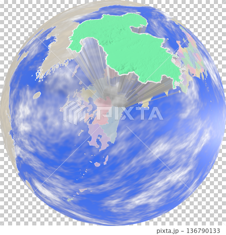 從地球上空看到的類似行星的地球大分縣地圖 從地球上空看到的類似行星的地球大分縣地圖 136790133