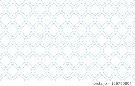 三角形のパターンが続くジオメトリックな青と灰色のツートーンのひし形の格子柄 三角形のパターンが続くジオメトリックな青と灰色のツートーンのひし形の格子柄 136790804