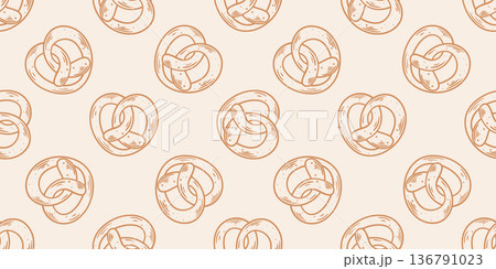 Beautiful sweet buns seamless pattern 136791023