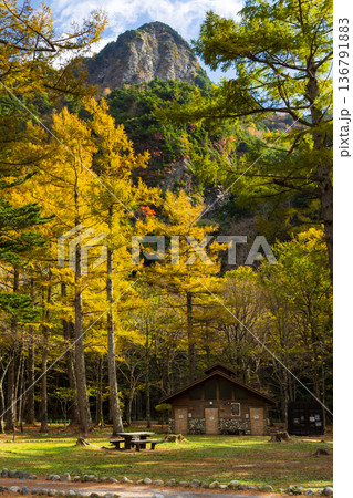 日本屈指の山岳リゾート　秋と紅葉の上高地　小梨平 136791883