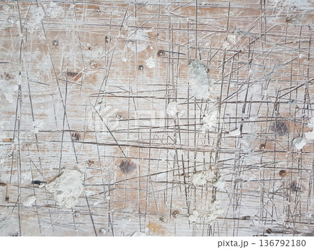 Background with texture of old wood and white paint 136792180