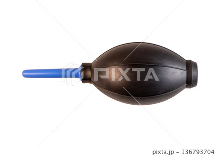 Rubber air blower with blue nozzle, optics dust cleaning tool Rubber air blower with blue nozzle, optics dust cleaning tool 136793704
