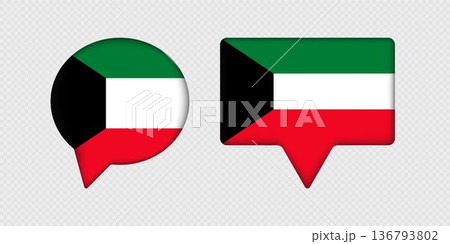 Flag of Kuwait in speech bubble. Flag of Kuwait in speech bubble. 136793802