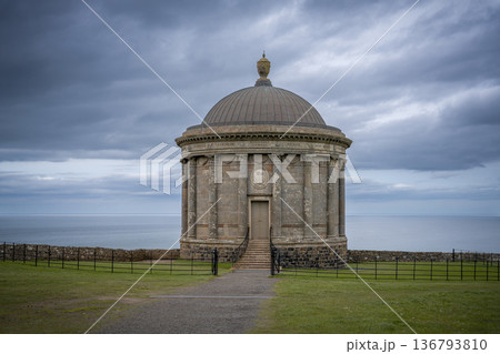 Mussenden Temple on Cloudy Day Northern Ireland Mussenden Temple on Cloudy Day Northern Ireland 136793810