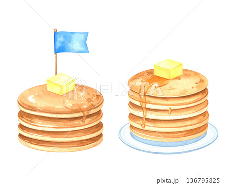 パンケーキのイラスト素材 136795825