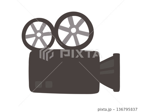 かわいい映画のフィルムカメラのアイコンイラスト かわいい映画のフィルムカメラのアイコンイラスト 136795837
