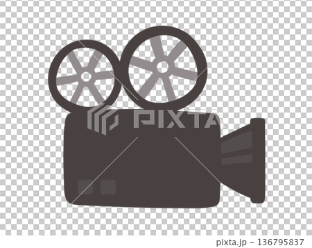 かわいい映画のフィルムカメラのアイコンイラスト かわいい映画のフィルムカメラのアイコンイラスト 136795837