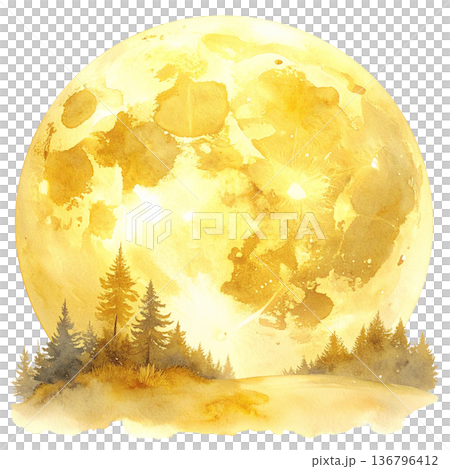 Fantastic full moon illustration material Fantastic full moon illustration material 136796412