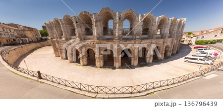 Ancient Roman Amphitheatre Arena In Arles Provence France 136796439