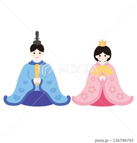 雛人形のイラスト 136796793