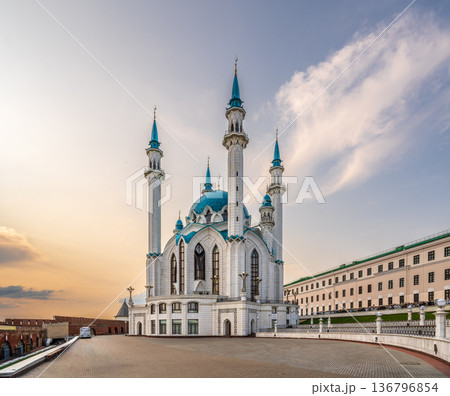 Kul Sharif mosque in Kazan Kremlin, Tatarstan, Russia. It is tourist attraction of Kazan. 136796854