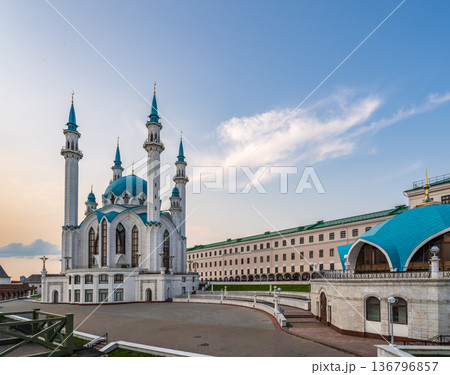 Kul Sharif mosque in Kazan Kremlin, Tatarstan, Russia. It is tourist attraction of Kazan. 136796857