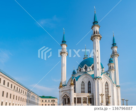 Kul Sharif mosque in Kazan Kremlin, Tatarstan, Russia. It is tourist attraction of Kazan. 136796887