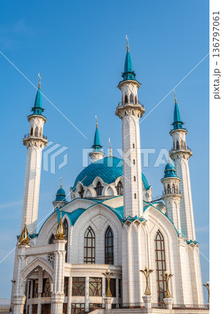 Kul Sharif mosque in Kazan Kremlin, Tatarstan, Russia. It is tourist attraction of Kazan. 136797061