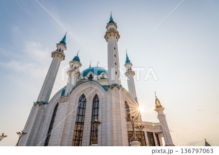 Kul Sharif mosque in Kazan Kremlin, Tatarstan, Russia. It is tourist attraction of Kazan. 136797063