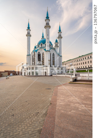 Kul Sharif mosque in Kazan Kremlin, Tatarstan, Russia. It is tourist attraction of Kazan. 136797067