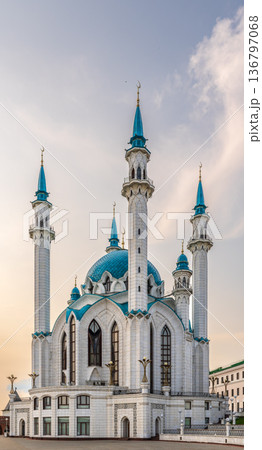 Kul Sharif mosque in Kazan Kremlin, Tatarstan, Russia. It is tourist attraction of Kazan. 136797068