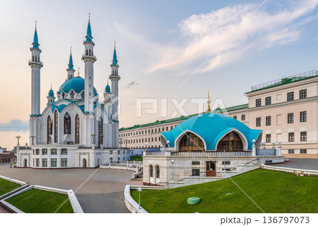 Kul Sharif mosque in Kazan Kremlin, Tatarstan, Russia. It is tourist attraction of Kazan. 136797073