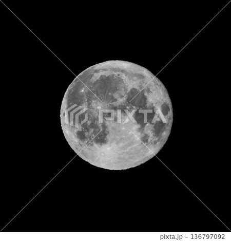 Detailed image of the full moon isolated on black. Detailed image of the full moon isolated on black. 136797092