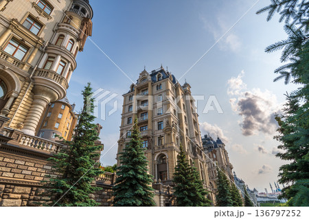 View of the modern elite residential complex Palace Embankment in Kazan, Russia 136797252