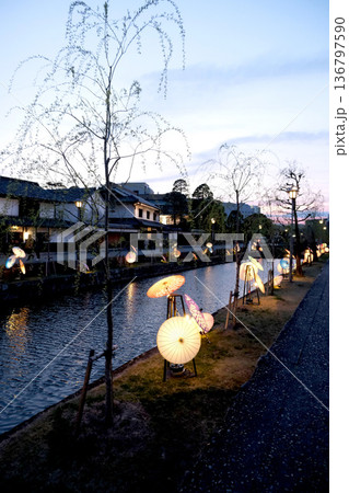 岡山県倉敷市_倉敷美観地区ライトアップ19_2025年3月 岡山県倉敷市_倉敷美観地区ライトアップ19_2025年3月 136797590
