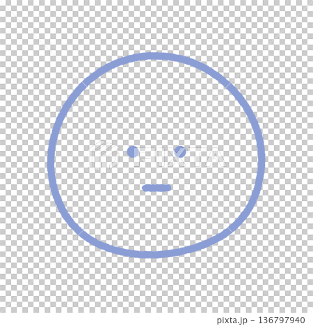 Hand-drawn emoji of a face with blank eyes - illustration material of a serious face, blankness, cold response, and poor evaluation Hand-drawn emoji of a face with blank eyes - illustration material of a serious face, blankness, cold response, and poor evaluation 136797940