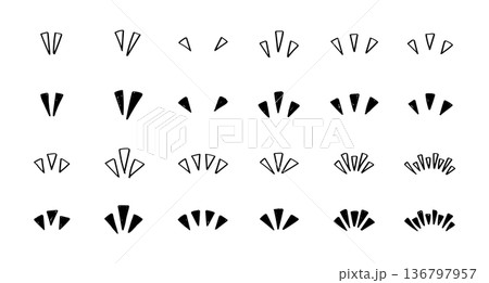 気づき・リアクションの手書きあしらいセット　黒 136797957