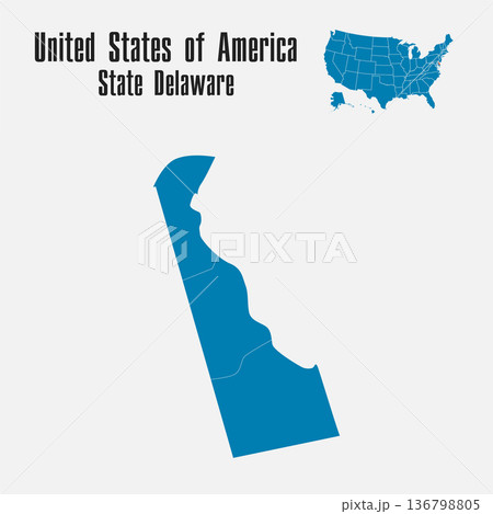Vector map of the USA - State Delaware 136798805