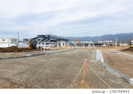 鹿児島県霧島市の隼人駅の工事現場【2026年1月現在】 136798941