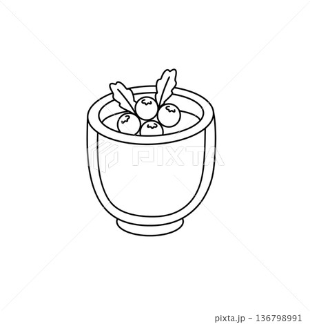 A bowl of berries is shown in a white background 136798991
