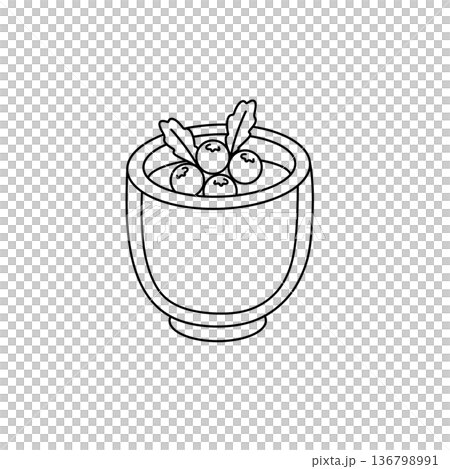 A bowl of berries is shown in a white background 136798991