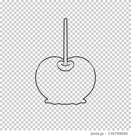 A stick is inserted into a red apple A stick is inserted into a red apple 136799080