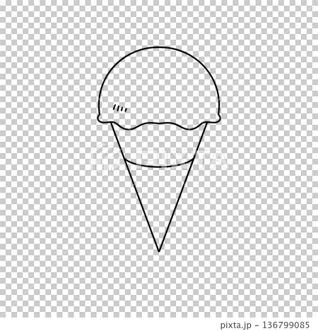 A white ice cream cone with a white frosting A white ice cream cone with a white frosting 136799085