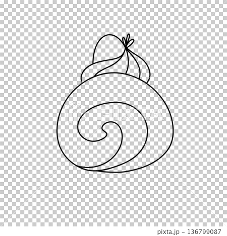 A white pastry with a swirl design on it 136799087