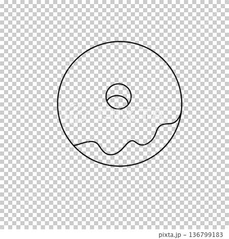 A donut with a chocolate glaze 136799183