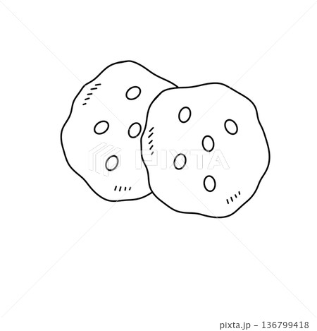 Two cookies with holes in them 136799418