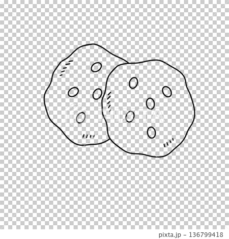 Two cookies with holes in them 136799418