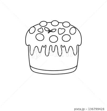 A cake with a heart on top and cherries on the sides 136799428