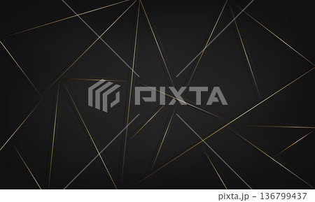 Luxury Black and Gold Geometric Abstract Background with Elegant Metallic Lines Luxury Black and Gold Geometric Abstract Background with Elegant Metallic Lines 136799437