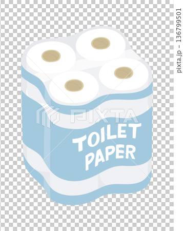 トイレットペーパー12ロール大容量パックイラスト トイレットペーパー12ロール大容量パックイラスト 136799501