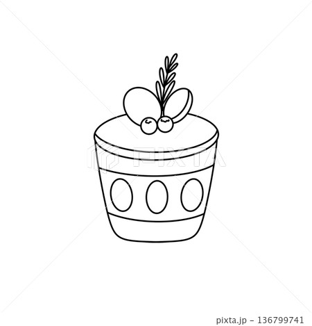 A white cake with berries on top 136799741