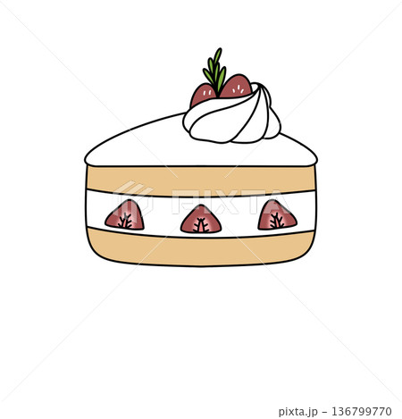 A slice of cake with strawberries on top A slice of cake with strawberries on top 136799770
