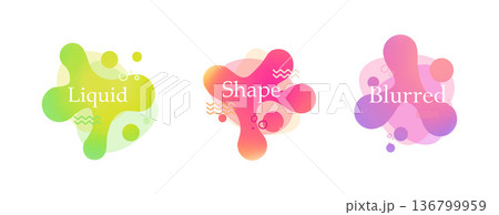 Set shape round gradient blob organic form. Set shape round gradient blob organic form. 136799959