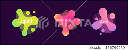 Set shape round gradient blob organic form. Set shape round gradient blob organic form. 136799960