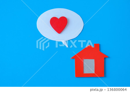Speech bubble with red heart, concept talking . Speech bubble with red heart, concept talking . 136800064