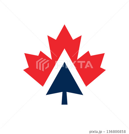 Up Arrow Canadian Maple Icon Vector Logo Template Up Arrow Canadian Maple Icon Vector Logo Template 136800858