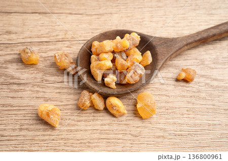 Frankincense or olibanum aromatic resin used in incense and perfumes. 136800961