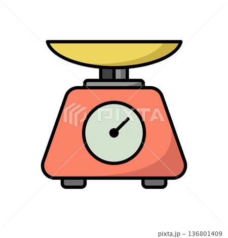 Kitchen Scale Icon vector Design illustration Kitchen Scale Icon vector Design illustration 136801409