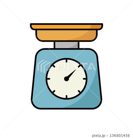Kitchen Scale Icon vector Design illustration Kitchen Scale Icon vector Design illustration 136801438