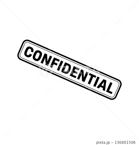 Confidential Stamp, Confidential Square Sign 136801506